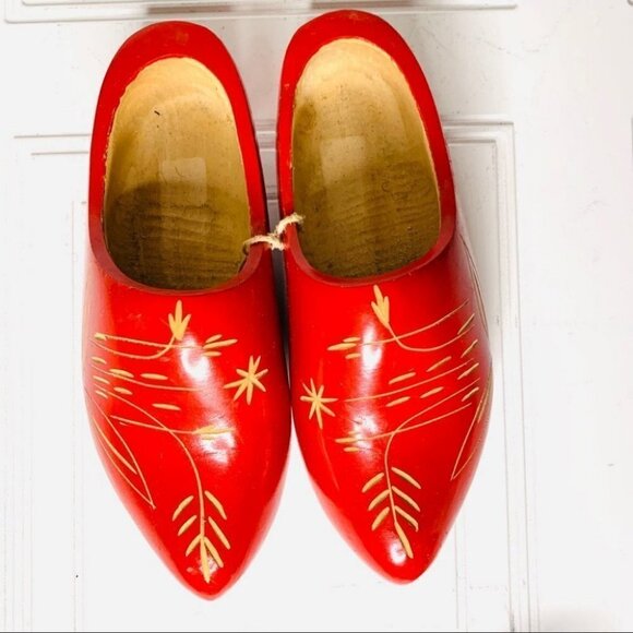 Wood Clog Sabot Slip On  Shoes Mules decor accents - Picture 2 of 7